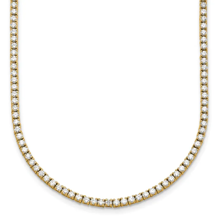 Necklaces Goldia 14k Yellow Gold 5 Ct Lab Grown Diamond VSSI G Round 20 inch Straight Tennis Necklace Necklaces Goldia 14k Yellow Gold 5 Ct Lab Grown Diamond VSSI G Round 20 inch Straight Tennis Necklace