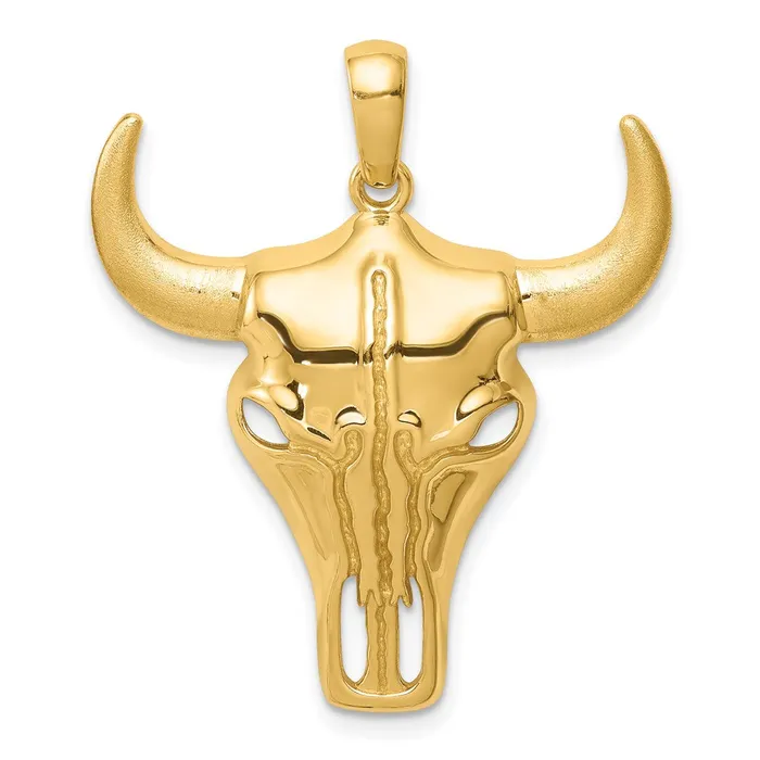 Necklaces Goldia 14k Yellow Gold Steer Skull Pendant