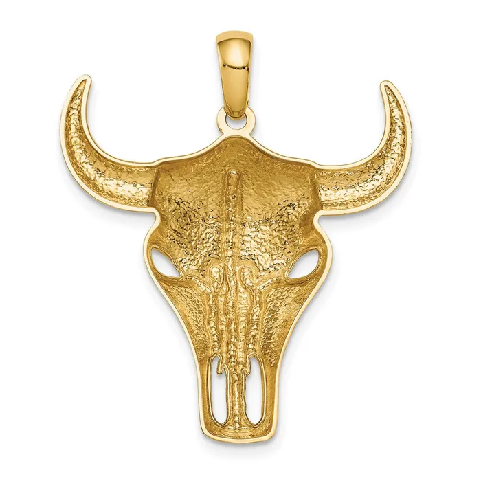 Necklaces Goldia 14k Yellow Gold Steer Skull Pendant
