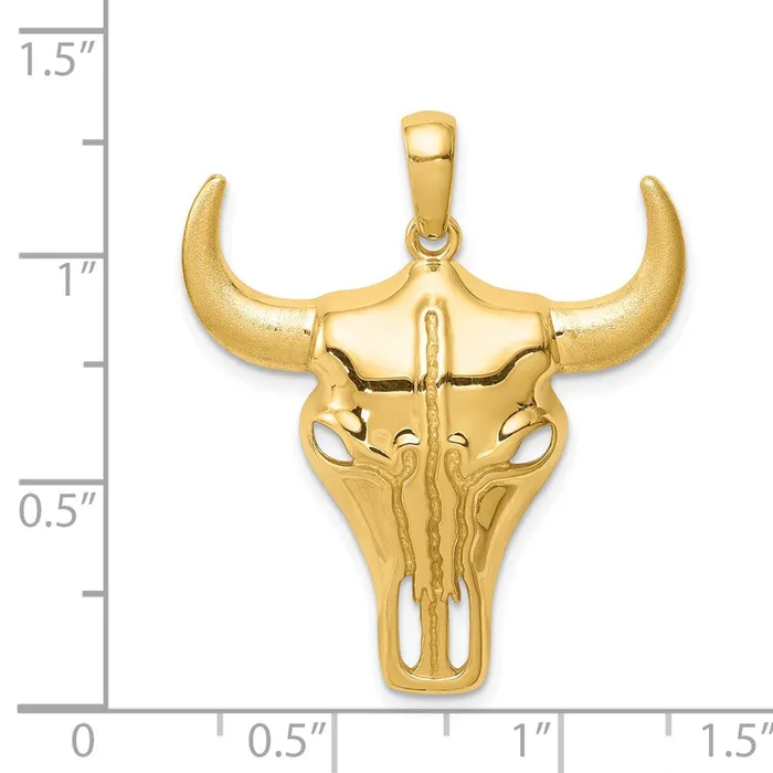 Necklaces Goldia 14k Yellow Gold Steer Skull Pendant