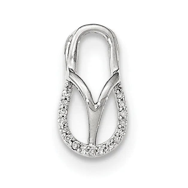 Necklaces Goldiacom 14k White Gold Diamond Sandal Chain Slide