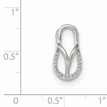 Necklaces Goldiacom 14k White Gold Diamond Sandal Chain Slide