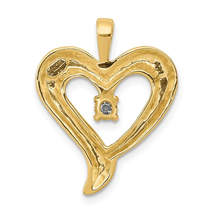 Necklaces Goldia Solid 14k Yellow Gold AA Simulated CZ Heart Pendant