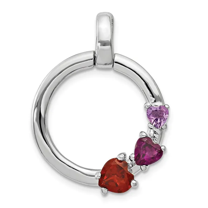 Necklaces Goldia Sterling Silver GarnetRhodolite GarnetAmethyst Circle Pendant Necklaces Goldia Sterling Silver GarnetRhodolite GarnetAmethyst Circle Pendant