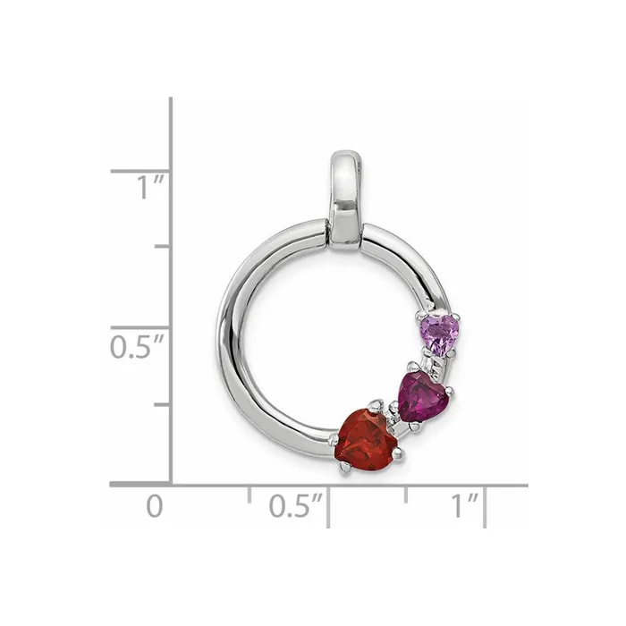 Necklaces Goldia Sterling Silver GarnetRhodolite GarnetAmethyst Circle Pendant