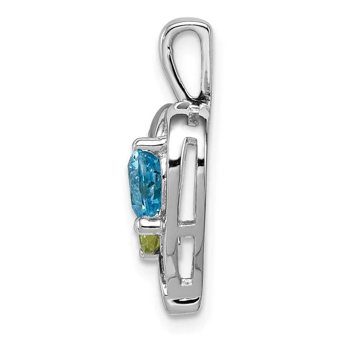 Necklaces Goldia Sterling Silver Rhodiumplated Blue Topaz Peridot Diamond Pendant