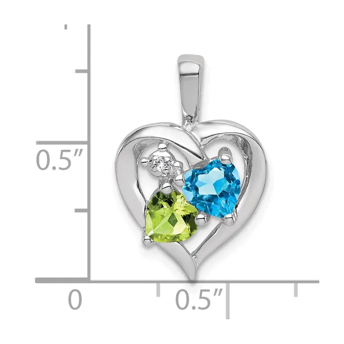 Necklaces Goldia Sterling Silver Rhodiumplated Blue Topaz Peridot Diamond Pendant