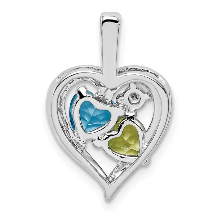 Necklaces Goldia Sterling Silver Rhodiumplated Blue Topaz Peridot Diamond Pendant