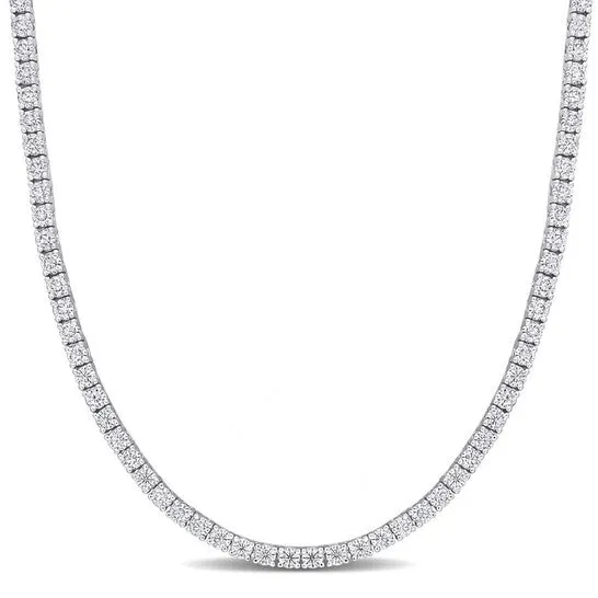 Necklaces JMS always Original AMOUR 12 12 CT DEW Created Moissanite Tennis Necklace In Sterling Silver Necklaces JMS always Original AMOUR 12 12 CT DEW Created Moissanite Tennis Necklace In Sterling Silver