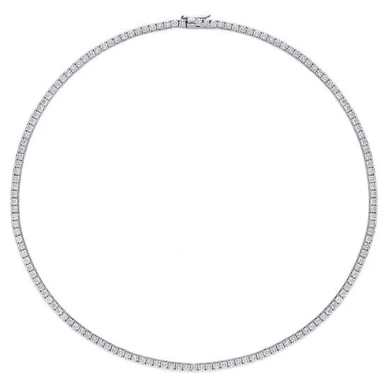 Necklaces JMS always Original AMOUR 12 12 CT DEW Created Moissanite Tennis Necklace In Sterling Silver Necklaces JMS always Original AMOUR 12 12 CT DEW Created Moissanite Tennis Necklace In Sterling Silver