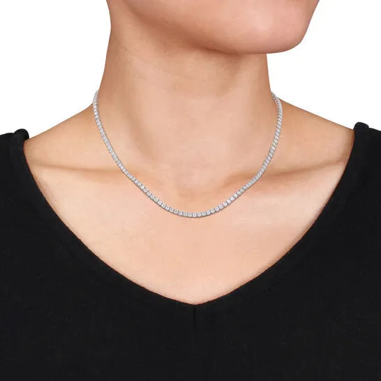 Necklaces JMS always Original AMOUR 12 12 CT DEW Created Moissanite Tennis Necklace In Sterling Silver Necklaces JMS always Original AMOUR 12 12 CT DEW Created Moissanite Tennis Necklace In Sterling Silver