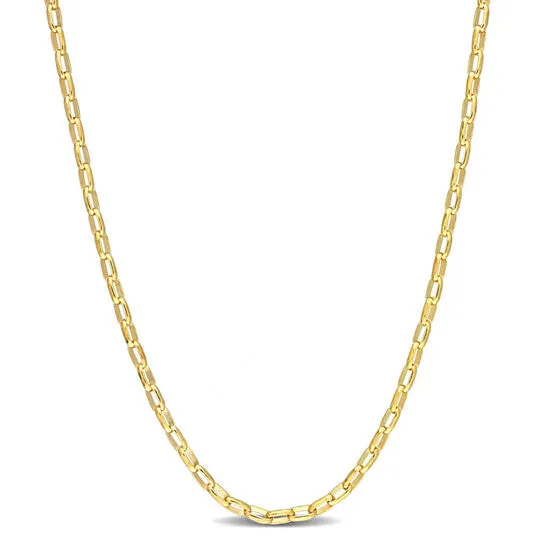 Necklaces JMS always Original AMOUR Fancy Rectangular Rolo Chain Necklace In Yellow Plated Sterling Silver 18 In Necklaces JMS always Original AMOUR Fancy Rectangular Rolo Chain Necklace In Yellow Plated Sterling Silver 18 In