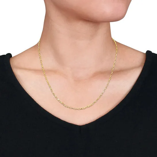 Necklaces JMS always Original AMOUR Fancy Rectangular Rolo Chain Necklace In Yellow Plated Sterling Silver 18 In Necklaces JMS always Original AMOUR Fancy Rectangular Rolo Chain Necklace In Yellow Plated Sterling Silver 18 In