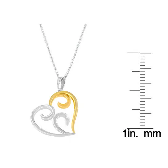 Necklaces JMS always Original Haus of Brilliance 10K TwoTone Yellow Gold over 925 Sterling Silver Two Toned Open Heart with Swirls 18 Box Chain Pendant Necklace Necklaces JMS always Original Haus of Brilliance 10K TwoTone Yellow Gold over 925 Sterling Silver Two Toned Open Heart with Swirls 18 Box Chain Pendant Necklace