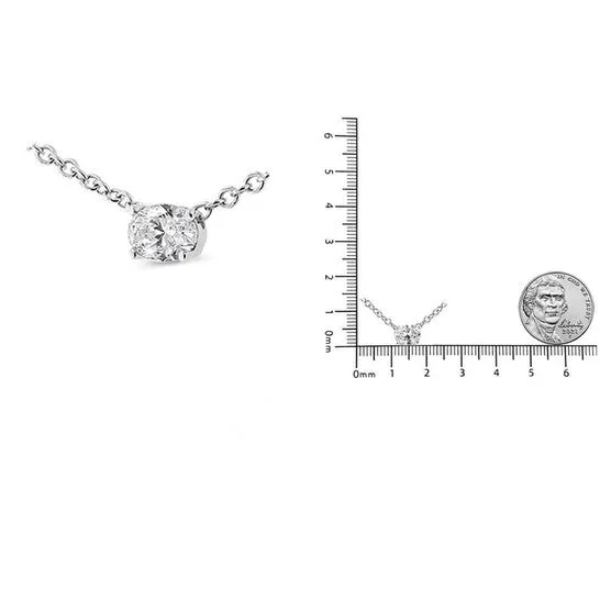 Necklaces JMS always Original Haus of Brilliance 14K White Gold 15 Cttw Lab Grown Oval Solitaire Diamond East West 18 Pendant Necklace FG Color VS2SI1 Clarity Necklaces JMS always Original Haus of Brilliance 14K White Gold 15 Cttw Lab Grown Oval Solitaire Diamond East West 18 Pendant Necklace FG Color VS2SI1 Clarity