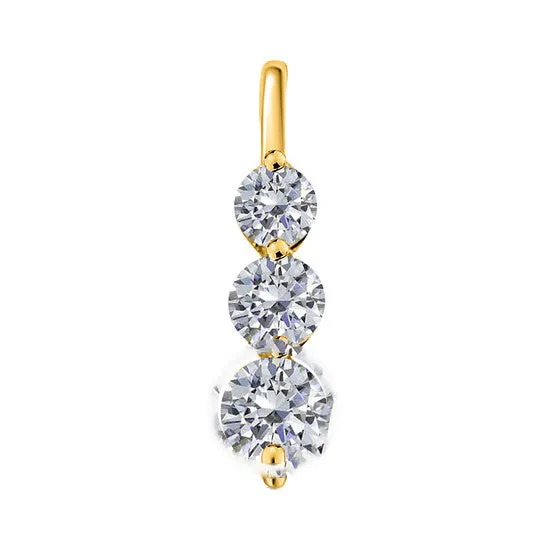 Necklaces JMS always Original Maulijewels 025 Carat White Diamond 14K Solid Yellow Gold Three Stone Pendant Necklace With 18 Gold Plated 925 Sterling Silver Box Chain Necklaces JMS always Original Maulijewels 025 Carat White Diamond 14K Solid Yellow Gold Three Stone Pendant Necklace With 18 Gold Plated 925 Sterling Silver Box Chain