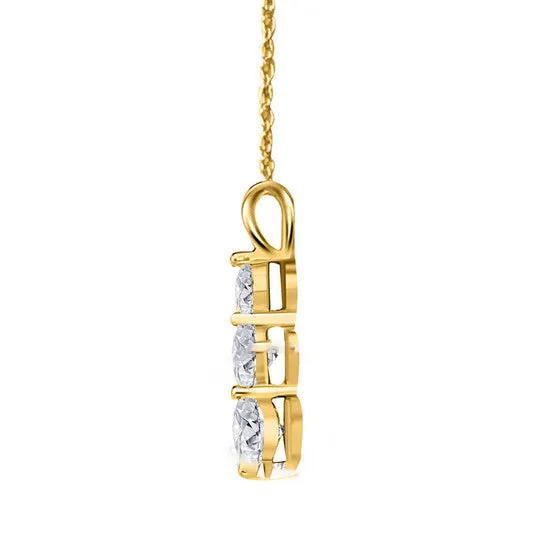 Necklaces JMS always Original Maulijewels 025 Carat White Diamond 14K Solid Yellow Gold Three Stone Pendant Necklace With 18 Gold Plated 925 Sterling Silver Box Chain Necklaces JMS always Original Maulijewels 025 Carat White Diamond 14K Solid Yellow Gold Three Stone Pendant Necklace With 18 Gold Plated 925 Sterling Silver Box Chain
