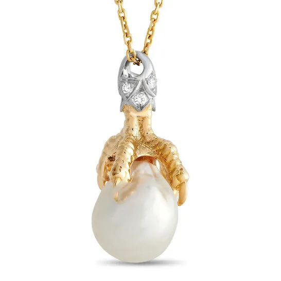 Necklaces JMS always Original PreOwned Carrera y Carrera 18K Yellow and White Gold Diamond and Pearl Eagle s Talons Necklace CAR23 030824 Necklaces JMS always Original PreOwned Carrera y Carrera 18K Yellow and White Gold Diamond and Pearl Eagle s Talons Necklace CAR23 030824