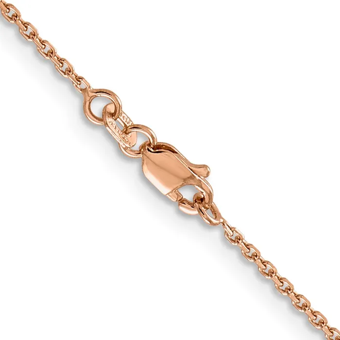 Necklaces MDS 14K Rose Gold 22 inch 14mm Diamondcut Cable with Lobster Clasp Chain Necklace Necklaces MDS 14K Rose Gold 22 inch 14mm Diamondcut Cable with Lobster Clasp Chain Necklace