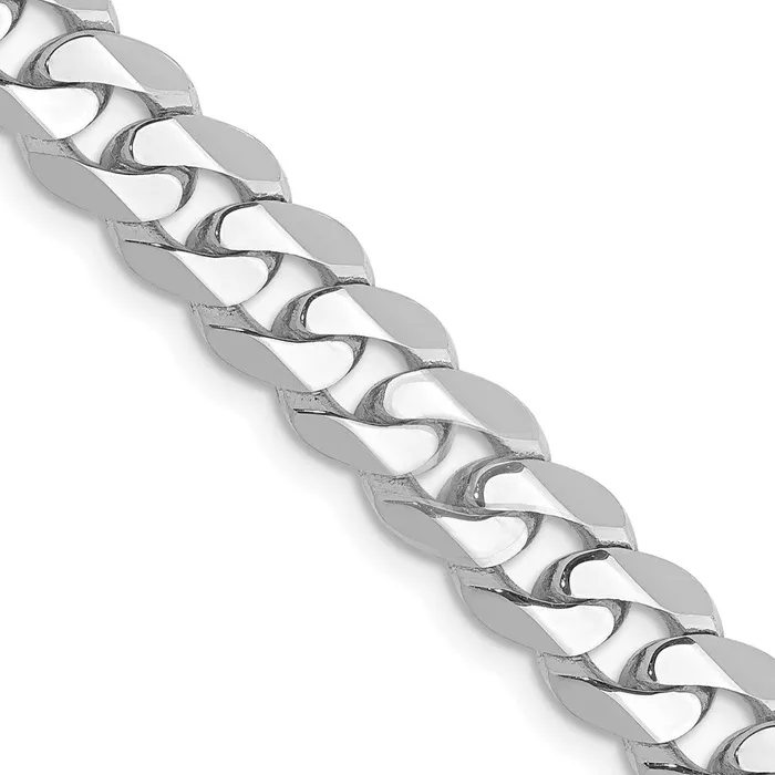 Necklaces MDS Solid 14K White Gold 24 inch 725mm Flat Beveled Curb with Lobster Clasp Chain Necklace Necklaces MDS Solid 14K White Gold 24 inch 725mm Flat Beveled Curb with Lobster Clasp Chain Necklace