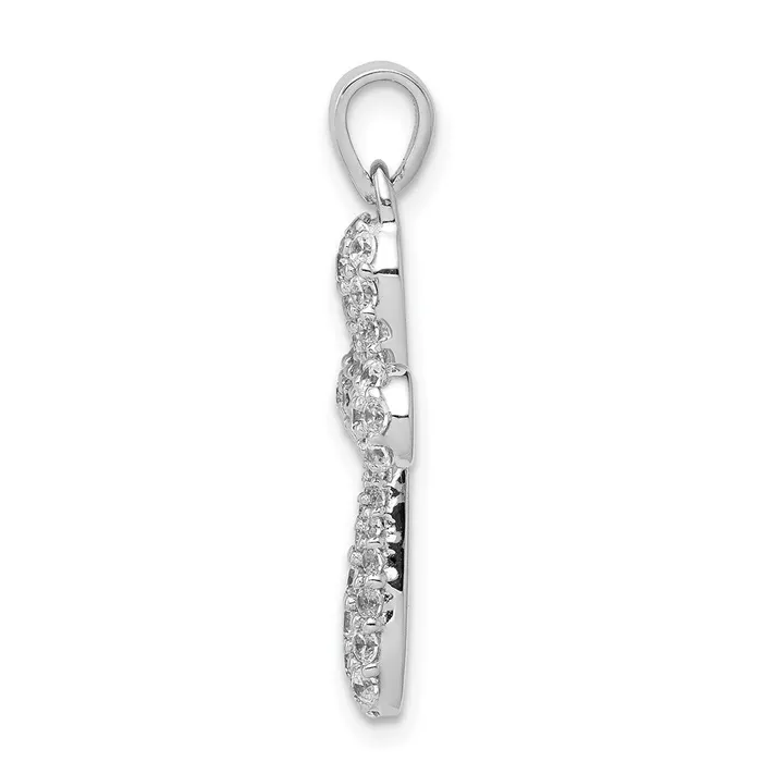 Necklaces Solid 14k White Gold 58ct Simulated CZ Cross Pendant Goldia