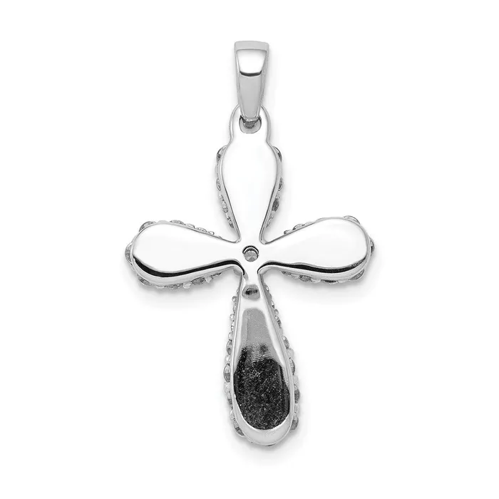 Necklaces Solid 14k White Gold 58ct Simulated CZ Cross Pendant Goldia