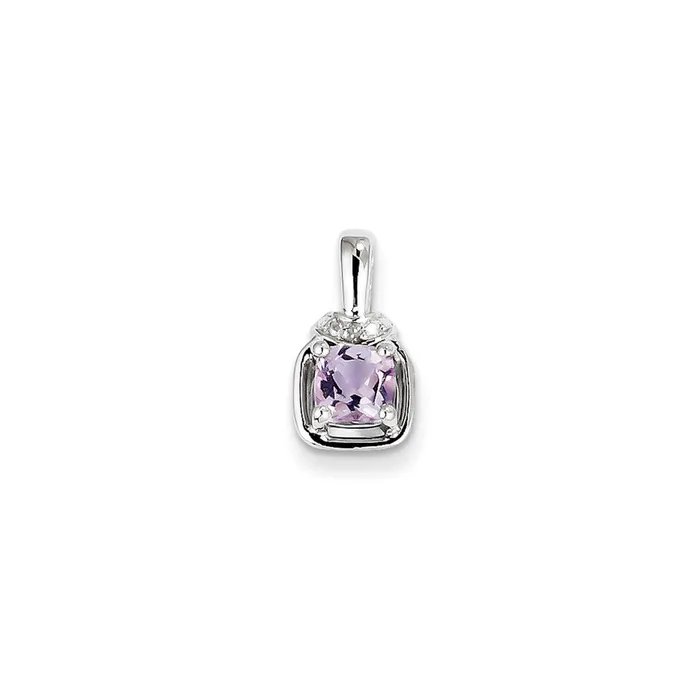 Necklaces Sterling Silver Diamond u0026 Pink Quartz Pendant Goldia