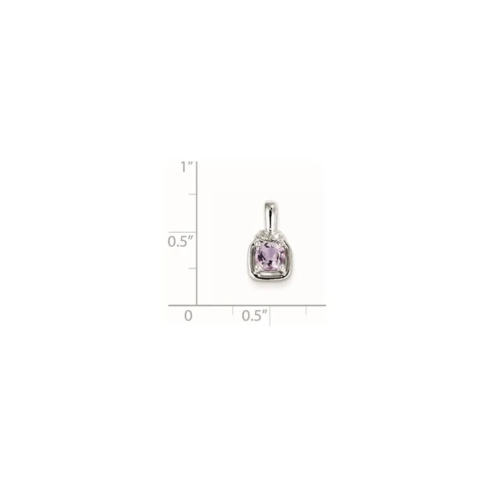 Necklaces Sterling Silver Diamond u0026 Pink Quartz Pendant Goldia