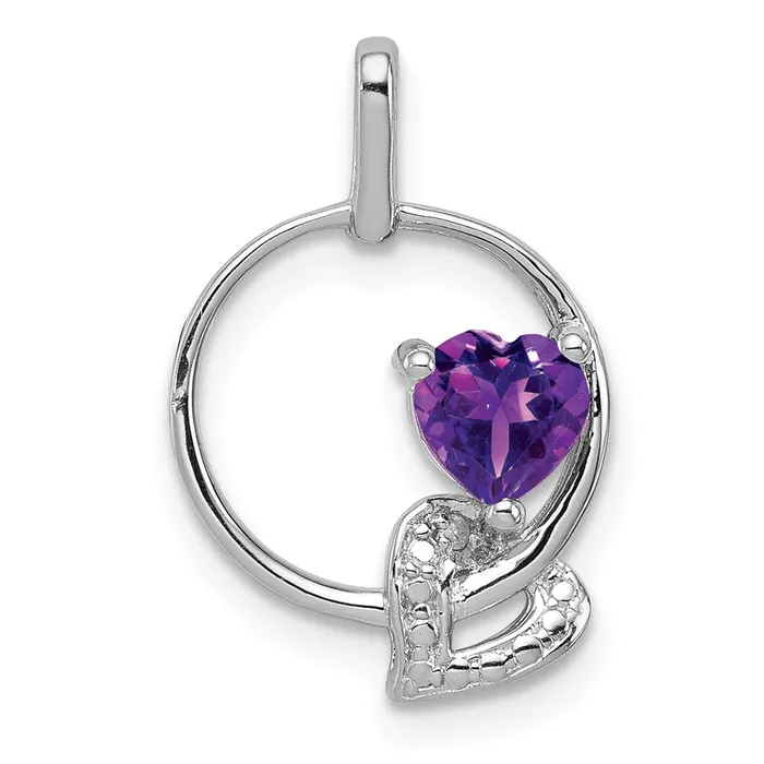 Necklaces Sterling Silver Rhodiumplated Amethyst Diamond Pendant Goldia