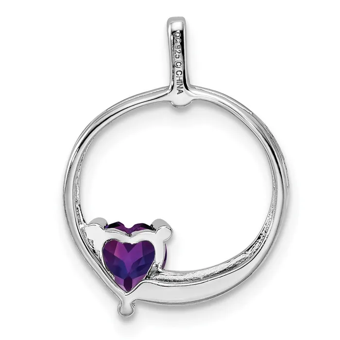 Necklaces Sterling Silver Rhodiumplated Amethyst Diamond Pendant Goldia