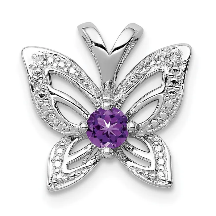 Necklaces Sterling Silver Rhodiumplated Amethyst u0026 Diamond Pendant Goldia Necklaces Sterling Silver Rhodiumplated Amethyst u0026 Diamond Pendant Goldia