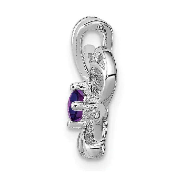 Necklaces Sterling Silver Rhodiumplated Amethyst u0026 Diamond Pendant Goldia