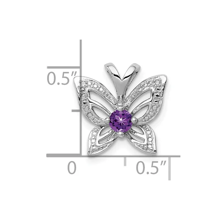 Necklaces Sterling Silver Rhodiumplated Amethyst u0026 Diamond Pendant Goldia