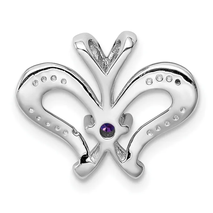 Necklaces Sterling Silver Rhodiumplated Amethyst u0026 Diamond Pendant Goldia