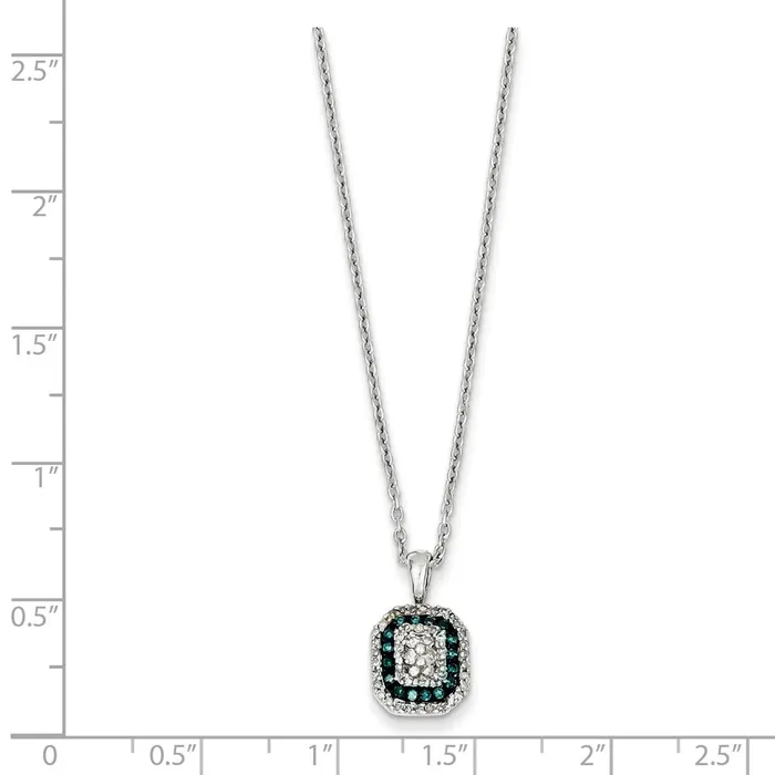 Necklaces Sterling Silver White u0026 Blue Diamond Pendant Goldia