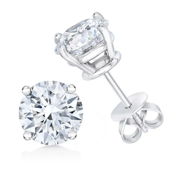 Original 10K White Gold 12 Cttw Lab Created Round Brilliant Cut White Diamond Classic 4Prong Solitaire Stud Earrings EF Color VVS2VS1 Clarity JMS always Earrings Original 10K White Gold 12 Cttw Lab Created Round Brilliant Cut White Diamond Classic 4Prong Solitaire Stud Earrings EF Color VVS2VS1 Clarity JMS always Earrings