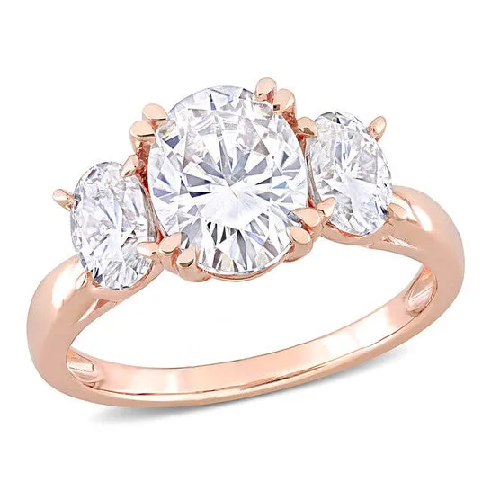 Original Amour 10k Rose Gold 3 CT TGW Created White Moissanite 3 Stone Ring JMS always Rings Original Amour 10k Rose Gold 3 CT TGW Created White Moissanite 3 Stone Ring JMS always Rings