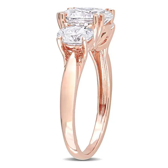 Original Amour 10k Rose Gold 3 CT TGW Created White Moissanite 3 Stone Ring JMS always Rings Original Amour 10k Rose Gold 3 CT TGW Created White Moissanite 3 Stone Ring JMS always Rings