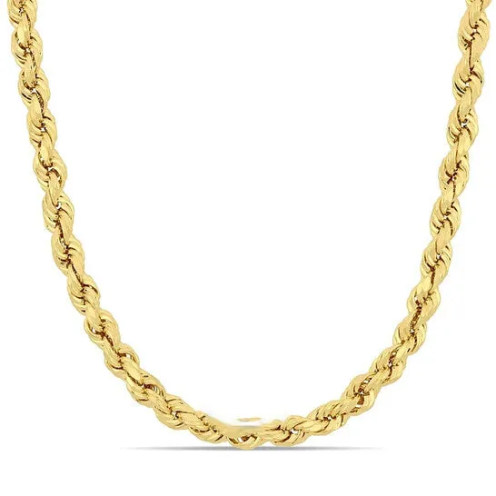 Original AMOUR 20 Inch Rope Chain Necklace In 10K Yellow Gold 5 Mm JMS always Necklaces Original AMOUR 20 Inch Rope Chain Necklace In 10K Yellow Gold 5 Mm JMS always Necklaces