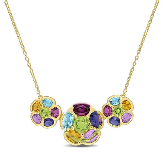 Original AMOUR 5 34 CT TGW Rhodolite Swissblue Topaz Citrine Amethyst Iolite Peridot Flower Pendant with Chain In Yellow Plated Sterling Silver JMS always Necklaces Original AMOUR 5 34 CT TGW Rhodolite Swissblue Topaz Citrine Amethyst Iolite Peridot Flower Pendant with Chain In Yellow Plated Sterling Silver JMS always Necklaces