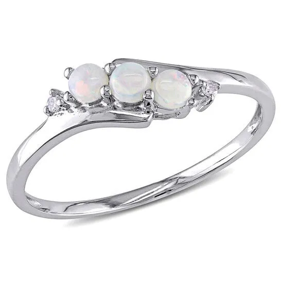 Original Amour Opal and Diamond 10K White Gold Ring JMS always Rings