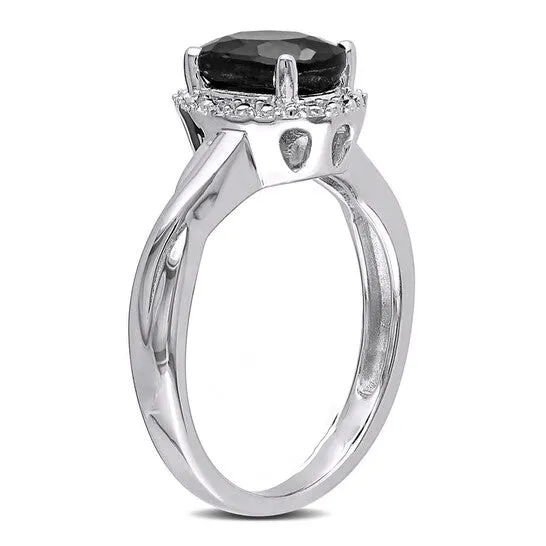 Original Amour Silver 001 CT Diamond TW And 1 35 CT TGW Black Sapphire Fashion Ring JMS always Rings Original Amour Silver 001 CT Diamond TW And 1 35 CT TGW Black Sapphire Fashion Ring JMS always Rings
