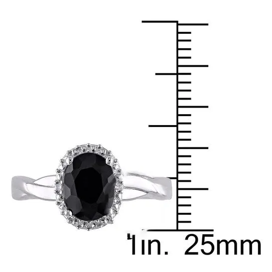 Original Amour Silver 001 CT Diamond TW And 1 35 CT TGW Black Sapphire Fashion Ring JMS always Rings Original Amour Silver 001 CT Diamond TW And 1 35 CT TGW Black Sapphire Fashion Ring JMS always Rings
