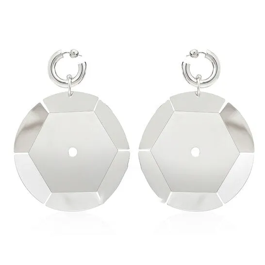 Original Burberry Ladies Silver PalladiumPlated Paillette Hoop Earrings JMS always Earrings Original Burberry Ladies Silver PalladiumPlated Paillette Hoop Earrings JMS always Earrings