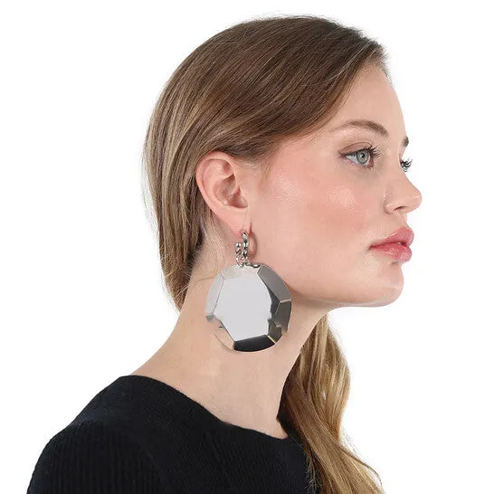 Original Burberry Ladies Silver PalladiumPlated Paillette Hoop Earrings JMS always Earrings Original Burberry Ladies Silver PalladiumPlated Paillette Hoop Earrings JMS always Earrings