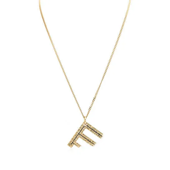 Original Burberry Light Gold Alphabet F Charm GoldPlated Necklace JMS always Necklaces Original Burberry Light Gold Alphabet F Charm GoldPlated Necklace JMS always Necklaces