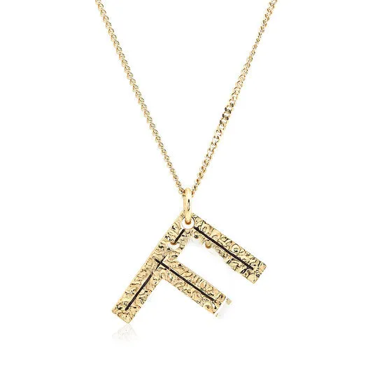 Original Burberry Light Gold Alphabet F Charm GoldPlated Necklace JMS always Necklaces Original Burberry Light Gold Alphabet F Charm GoldPlated Necklace JMS always Necklaces