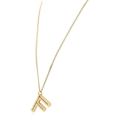 Original Burberry Light Gold Alphabet F Charm GoldPlated Necklace JMS always Necklaces Original Burberry Light Gold Alphabet F Charm GoldPlated Necklace JMS always Necklaces