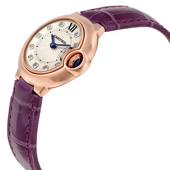 Original Cartier Ballon Bleu Silver Dial Diamond 18kt Rose Gold Ladies Watch WJBB0019 JMS always Earrings Original Cartier Ballon Bleu Silver Dial Diamond 18kt Rose Gold Ladies Watch WJBB0019 JMS always Earrings