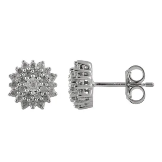 Original Diamond Muse 033 cttw Sterling Silver Diamond Stud Earrings JMS always Earrings Original Diamond Muse 033 cttw Sterling Silver Diamond Stud Earrings JMS always Earrings